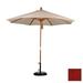 California Umbrella 9 ft. Wood Market Umbrella Pulley Open Marenti Wood-Sunbrella-Terracotta