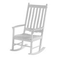 Northbeam Solid Acacia Hardwood Outdoor Patio Slatted Back Rocking Chair White