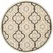 SAFAVIEH Courtyard Nina Geometric Trellis Indoor/Outdoor Area Rug Beige Black/Aqua 5 3 Round