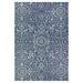 12 x 17.5 Ocean Blue and Ivory Outdoor Floral Rectangular Area Throw Rug