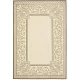 SAFAVIEH Courtyard Theodore Traditional Indoor/Outdoor Area Rug Dark Beige/Beige 5 3 x 7 7