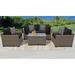 TK Classics Monterey Wicker 5 Piece Patio Conversation Set with Club Chair and 2 Sets of Cushion Covers