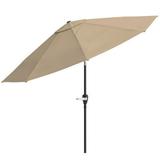 Pure Garden 10FT Patio Umbrella with Auto Tilt and Vented Canopy (Sand)