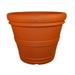 Tusco Products Plastic Rolled Rim Garden Pot Planter Terra Cotta Color 14