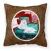 Carolines Treasures 7110PW1414 Maltese and puppy waiting on you Fabric Decorative Pillow 14Hx14W multicolor