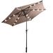 9 Outdoor Patio Umbrella Offset w/LED Light Beige/Burgundy/Tan/Blue/Orange