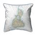 Betsy Drake SN13215 12 x 12 in. Block Island RI Nautical Map Small Corded Indoor & Outdoor Pillow