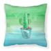 Carolines Treasures BB7362PW1818 Cactus Teal & Green Watercolor Fabric Decorative Pillow