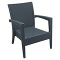 Siesta Resin Set of 2 Club Chair Gray with Sunfield Natural Cushion ISP850-DG