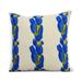 Simply Daisy 18 x 18 Sunset Tulip Stripe Blue Floral DecorativeOutdoor Pillow