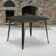 Emma + Oliver Commercial Grade 35.5 Square Black-Gold Metal Indoor-Outdoor Table