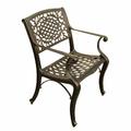 Oakland Living Ornate Traditional Outdoor Mesh Lattice Aluminium Dining Chair Bronze