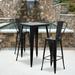 Flash Furniture Commercial Grade 4 Pack 30 High Black Metal Indoor-Outdoor Barstool with Removable Back