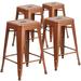 Flash Furniture Commercial Grade 24 High Backless Copper Indoor-Outdoor Counter Height Stool 4 Pack