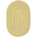 Rhody Rug Playful Indoor/Outdoor Braided Area Rug Yellow 4 x 6 Oval Synthetic Polypropylene Solid Reversible 4 x 6 Outdoor Indoor Ivory