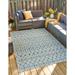 Unique Loom Tribal Trellis Indoor/Outdoor Trellis Rug Light Blue/Ivory 5 1 x 8 Rectangle Geometric Tribal Perfect For Patio Deck Garage Entryway