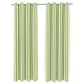 Jordan Manufacturing 54 x 96 Kiwi Green Stripe Grommet Semi-sheer Outdoor Curtain Panel (2 Pack)