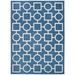 SAFAVIEH Courtyard Archimedes Geometric Circle Indoor/Outdoor Area Rug 8 x 11 Navy/Beige