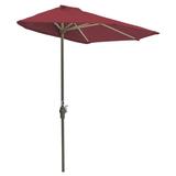 Blue Star Group Off-The-Wall Brella Sunbrella Half Umbrella 9 -Width Jockey Red Canopy