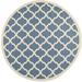 Safavieh Courtyard Amber Quatrefoil Indoor/Outdoor Area Rug 7 10 x 7 10 Round Blue/Beige