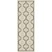 SAFAVIEH Courtyard Nina Geometric Trellis Indoor/Outdoor Runner Rug Beige Black/Yellow 2 4 x 14