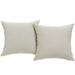 Beige Convene Two Piece Outdoor Patio Pillow Set