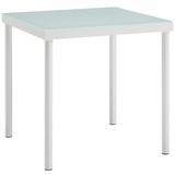 Modway Harmony Outdoor Patio Aluminum and Glass Side Table in White