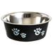 Pawprint Dog Bowls Stainless Steel Pet Dishes Choose Red Black or Silver & Size (Black - 32oz)