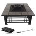 Pure Garden 32 Square Wood Powder Coated Finish Steel Fire Pit