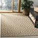 Safavieh Courtyard Alexa Geometric Indoor/Outdoor Area Rug 7 10 x 7 10 Square Brown/Bone