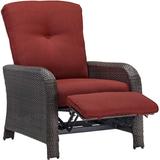 Cambridge Corrolla Outdoor Luxury Recliner in Red All Weather Steel Frame