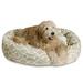 Majestic Pet Sherpa Athens Bagel Pet Bed for Dogs Calming Dog Bed Washable Medium Sand