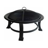 Four Seasons Courtyard 30 Inch Round Outdoor Wood Burning Fire Pit & Screen