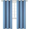 2 panels K68 slate blue color 100 % blackout thermal light blocking drapes for sliding patio window curtain top grommets noise reducing 37 wide X 63 length each panel