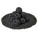 Midnight Black Hollow Ceramic Fire Balls | 4 Set of 14