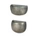 Evergreen Galvanized Metal Brass Solder Hanging Wall Pocket Planters Set of 2