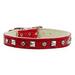 Mirage Pet Faux Snake Skin Crystal and Pyramid Collars Red 12
