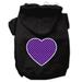 Mirage Pet Purple Swiss Dot Heart Screen Print Pet Hoodies Black Size XXXL