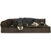 FurHaven Pet Products Plush & Velvet Deluxe Chaise Lounge Orthopedic Sofa-Style Pet Bed for Dogs & Cats - Sable Brown Medium