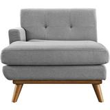 Modway Engage Left-Facing Upholstered Fabric and Wood Chaise in Expectation Gray