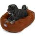 Majestic Pet Faux Suede Bagel Pet Bed for Dogs Calming Dog Bed Washable Small Rust