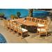 Grade-A Teak Dining Set: 12 Seater 13 Pc: 118 Double Extension Oval Table And 12 Osborne Chairs (2 Arm & 10 Armless Chairs) WholesaleTeak #WMDSWVm