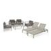 Miller Outdoor 4 Piece Club Chair Set with 2 Chaise Lounges and a Table Khaki Grey Silver