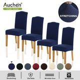 Chair Covers AUCHEN High Stretch Dinner Chair Covers Set of 4 Stretch Furniture Protector Covers Removable Washable Elastic Parsons Seat Case for Restaurant Hotel Ceremony (Navy)