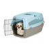 Small Dog Cat Pet Travel Crate Lightweight Pet Carrier Plastic & Wire Kennel Cab(Medium Bluebell)