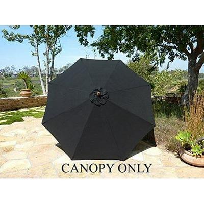 9ft 8 Ribs Black Olefin Canopy Only, Patio Umbrella Canopy Replacement 8 Ribs Uk