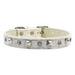Mirage Pet Faux Snake Skin Crystal and Pyramid Collars Off-White 10