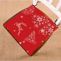 GCKG Christmas Chair Cushion Xmas Merry Christmas Reindeer Red Chair Pad Seat Cushion Chair Cushion Floor Cushion with Breathable Memory Inner Cushion and Ties Two Sides Printing 18x18 inch