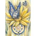 Toland Home Garden Butterfly on Flower Flower Butterfly Flag Double Sided 28x40 Inch