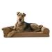 FurHaven Pet Products Quilted Memory Top Sofa Pet Bed for Dogs & Cats - Toasted Brown Large